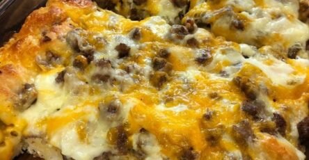 Sausage Egg & Cheese Biscuit Casserole
